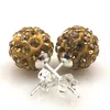 10mm Light Gold Disco Balls Crystal Earring Studs For New Year Promotion 20 Pairs Wholesale Free Shipping