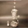 Glas-Wasserbongs, 10,5-Zoll-Spirale, hohes Rig mit Inline-Perc mit 14-mm-Spirale, Glasrecycler mit zwei Funktionen
