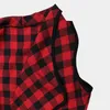 All'ingrosso- 2017 Fashion New Women Plaid Checks Jacket Cappotto senza maniche con risvolto stile autunno femminile Cappotto cardigan con top casual