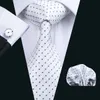 Snabb leverans Plaid Tie Set Serie Tie Set för Män Klassisk Silk Hanky ​​Manschettknappar Jacquard Woven Wholesale Slips Tie Set