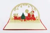 Groothandel 3D-wenskaart Kerstmis wenskaart Kerst decoraties pop-up wenskaart, 16 items gemengd per lot