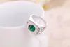 Anel dos homens Verde Lanterna Verde Esmeralda Anel de Noivado De Casamento Para Homens Genuine 925 Sliver Gem Pedra Fine Jewelry Mulheres Homens Anéis De Pedras Preciosas