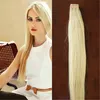 Användning av mänskligt hår 100g 40st / lot Blond brasiliansk Virgin Remy Skin Weft Tape Adhesive Hair Extensions Products Tape Hair Extensions