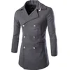 가을 - 2016 패션 겨울 남성 자켓 및 코트 더플 코트 세련된 영국 스타일 싱글 브레스트 망 완두콩 코트 양모 트렌치 코트