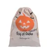 2021 Halloween Party Candy Gift Sack Treat of Trick Pumpkin Bat Witch Canvas Tas Kinderfeestjes Festival Trekkoord Tassen