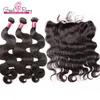Greatremy® Malaysian Lace Frontal Closure 13x4 Free Middle 3 Part with Body Wave Unprocessed Human Hair Weave Bundles