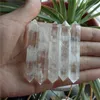 Artisanat 5 pièces A A cristal clair naturel, baguette de taille identique, double pointe de guérison reiki 6.1cm