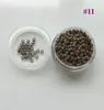 11# Hellbraune, mit Kupfersilikon ausgekleidete Nano-Links, RingsTubes für Nano-Perlen-Haarverlängerungen 2,9 x 1,6 x 2,0 mm (1000 Stück/Glas) Kostenloser Versand
