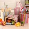 2017 новая Корея мода цвета полосы лоскут портативный пищевые мешки drawstring сумки сумки сумки сумки женщин бесплатная доставка