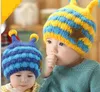 Enfants bébé dessin animé épaissir chapeau fille garçon hiver chaud tricoté laine grands yeux tentacules casquettes coloré enfants insecte abeille polaire bonnet