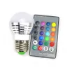 새로운 판매 E27 E14 3W RGB LED 16 색 변경 조명 램프 전구 오팔 커버 Dimmable LED RGB 전구 조명 + 24 키 무선 원격 컨트롤러