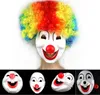 Halloween Hite Clown Red Nose masker Funny Fancy Dress Party Jester Jolly Mask PVC Maskerade Masker Carnaval Maskers witte feestelijke evenement rekwisieten