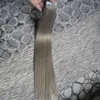 Estensioni dei capelli grigio argento Nastro estensioni dei capelli 40 pezzi Nastro di trama di pelle vergine brasiliana nelle estensioni dei capelli umani 100g