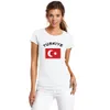 Turcja Football Women Fani Cheer T Shirt Europejski Puchar Moda O-Neck White Color Flaga National Football Sports Tshirts dla kobiet