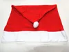 Santa Claus Cap Chair Cover Kerstdiner tafel feest rode hoed stoel achterste covers Xmas Decoration to89