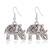 Orecchini pendenti lunghi con elefante Gioielli di moda per accessori di stile femminile Orecchini di vendita caldi in argento tibetano