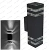 Deux têtes gris noir lampes murales extérieures étanche IP65 aluminium LED lumière jardin lumières balcon jardin cour éclairage décoration