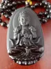 Buddha Pendant Natural obsidian Vintage Necklace Black Buddha Head Pendant For women&men Jade Jewelry