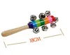 Bâton en bois, 10 clochettes arc-en-ciel, hochets à main, jouet éducatif pour bébés et enfants, 1 pièce