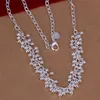 Free shipping women's gemstone 925 silver Necklace(with chain) 6 pieces a lot mixed style,bead flower sterling silver Necklace DFMN50