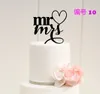 10 pièces acrylique gâteau de mariage Topper avec Script MrMrs décoration de gâteau de mariage pour les mariages personnalisé nom Date marié mariée