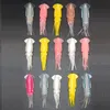 15 pcs 8 cm De Plástico Macio Lulas De Pesca Para Jigs de Cor Misturada Big Game Pesca Luminosa Lula Saias Artificial Jigging isca