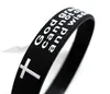 100pcs Inspirational English Serenity Prayer Silicone Bracelets Christian Men Cross Fashion Wristbands whole GOD SERENITY Jewe317S1920005