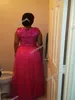 Nigerii Cekiny Druhna Dresses Fuschia Tulle Długie Prom Wesele Party Guest Dresses Real Image African Bellanaija Suknie Ślubne Niestandardowe