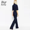 Kadın Tulumlar Tulum Toptan-Kadınlar 2021 Yaz Ve Sonbahar Jean Pantolon Kuşaklı Bel Cepler Uzun Tulum Denim Pantolon M1605
