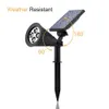 Faretto solare a 4 LED Applique da parete Luce paesaggistica Illuminazione di sicurezza Dark Sensing Auto On/Off per patio