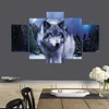 5 PCSSet samotny wilk obrazek Płótna malowanie sztuki ścienne do dekoracji ściennej dzieła dekoracji domowej DH0114873866