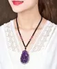 Härlig vacker naturlig Amethyst Cluster Pendant Agate Crystal Necklace Special Crystal Haling Crystal GiftColor Purple4932196