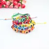 10 Colors Weave Rope String Bracelets Lucky Beaded Hamsa Amulet Acrylic Evil Eye Bracelets for Women Whole298H