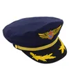 Cotton Navy Hat Cap för män Kvinnor Fashion Flat Army Cap Sailor Hat Captain Uniform Cap Boys Pilot Caps Justerbara7834376