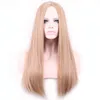 WoodFestival carve blonde synthetic wig long straight women wigs fashion natural hair daliy wear party