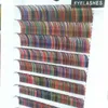 Própria marca arco-íris colorido cílios individuais extensão bandejas atacado preço barato conjunto de cílios de seda falsa