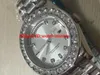 Orologi di lusso da uomo in acciaio inossidabile da 36 mm con quadrante bianco più grande con diamanti lunetta orologio da polso da uomo meccanico scorrevole liscio