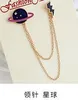 Wholesale-2016 New Trendy Long Chain Brooches Brooch Badge Personality Design Flower Cute Fortune Cat Brooch Pin Collar Clips Women