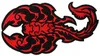 Topkwaliteit Rode Scorpion Geborduurde Patch met Gun Iron op Patches MC Punk Custom Motorcycle Club voor Jas Gratis Verzending