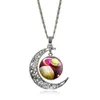 univers Sky Stars lune temps collier de pierres précieuses verre cabochon pendentifs colliers bijoux de mode pour femmes filles enfants cadeau de noël