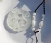 Manual valuable.such handiwork Jade dragon playing a pearl white talisman necklace pendant (round)