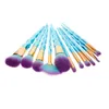 12PCS Diamond Blue Handle Makeup Brushes Step Foundation Powder Blush Eyeleiner Eyeliner Abrow Cosmetic Brush Tool Kit #248337289i