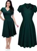 Women's Classic V Neck 50s Vintage Party Sexy Pleated Swing Skaters B Dresses Cocktail Party dress 3221250R