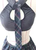큰 사이즈 3XL 4XL5XL 섹시한 학교 소녀 코스프레 의상 에로틱 란제리 넥타이 탑 미니 체크 무늬 치마 팬시 게임 파티 유니폼