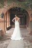 Ritratto country vintage Abiti da sposa in pizzo aperto senza schienale Applique Robe de Mariee Abiti da sposa rustici stivali 0510