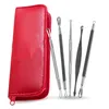 5 pçs / set Removedor De Cravo De Aço Inoxidável Whitehead Comedone Acne Pimple Blemish Needle Extractor Removedor de Cuidados Faciais Ferramenta por DHL