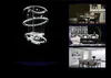 5 Círculo Anel Moderno Minimalista Penthouse Sala de Visitas LED K9 Cristal Chandeliers Creative Villa Long Circular Escadaria Luzes