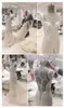 Дешевые Черно-белый готический Русалка Свадебные платья без бретелек из бисера 2016 года атласная длиной до пола шнурка корсета суд поезд Свадебные платья