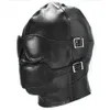 Gimp Head Maske Haube Augenbinde Bondage Schwarz Kunstleder Fetisch Kinky Rollenspiel #R172