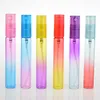 6 pièces/lot 8 ML Mini bouteille de parfum en verre coloré Portable avec atomiseur conteneurs cosmétiques vides pour voyage